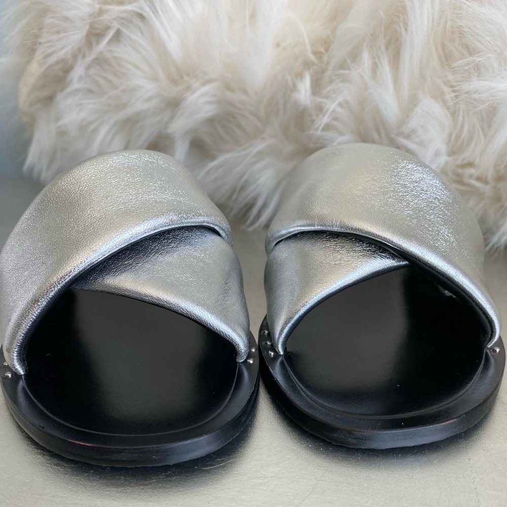Rag and Bone Keaton Metallic Flat Slide Sandals - Picture 9 of 10